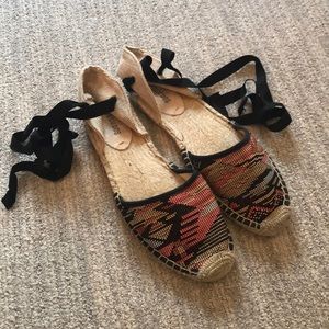 Soludos beaded lace up sandals